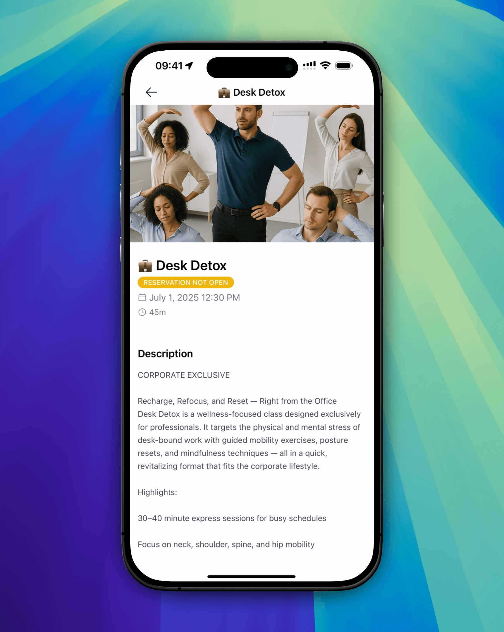 Boutique Fitness Class Management Screenshot