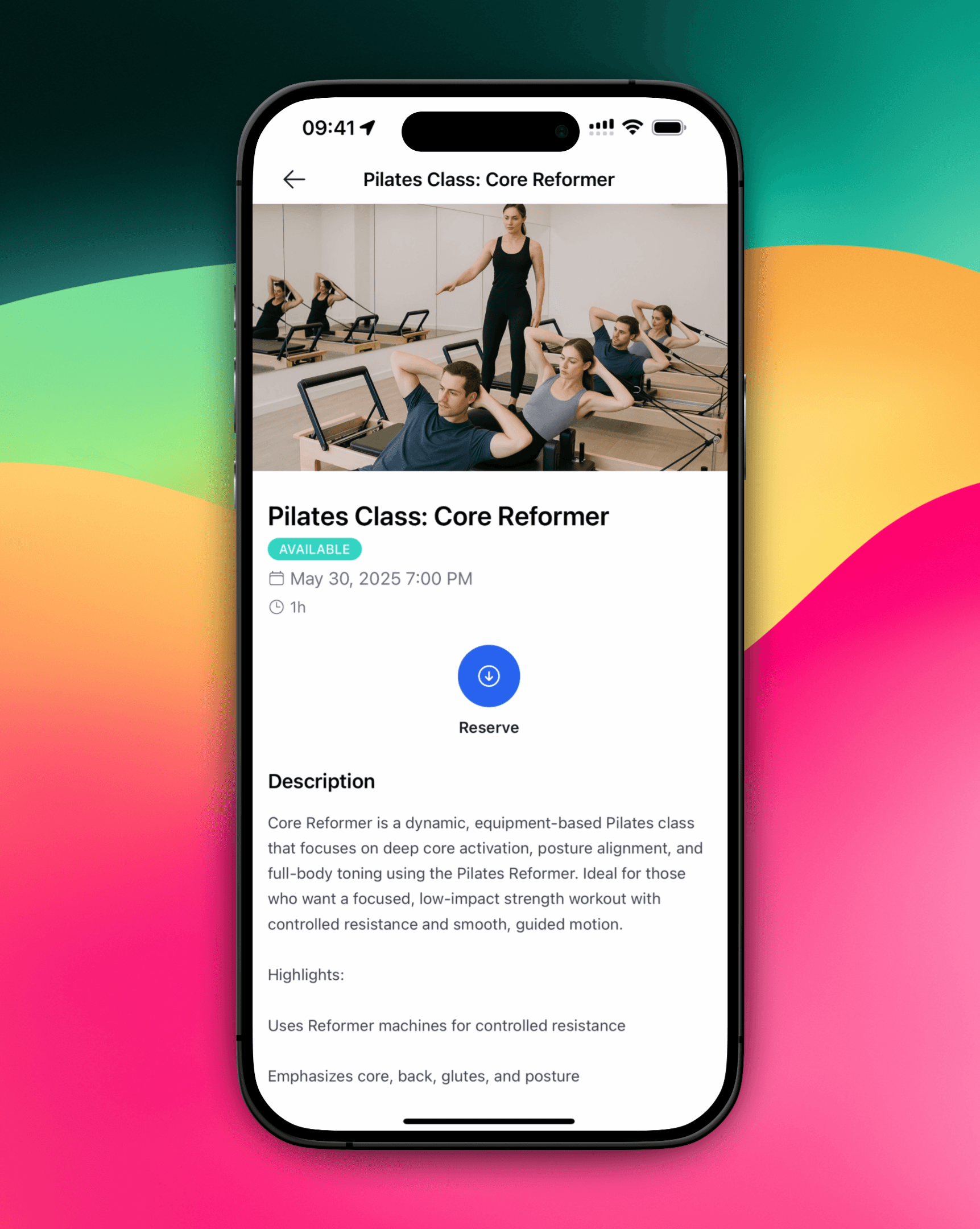 Yoga Class Management Screenshot