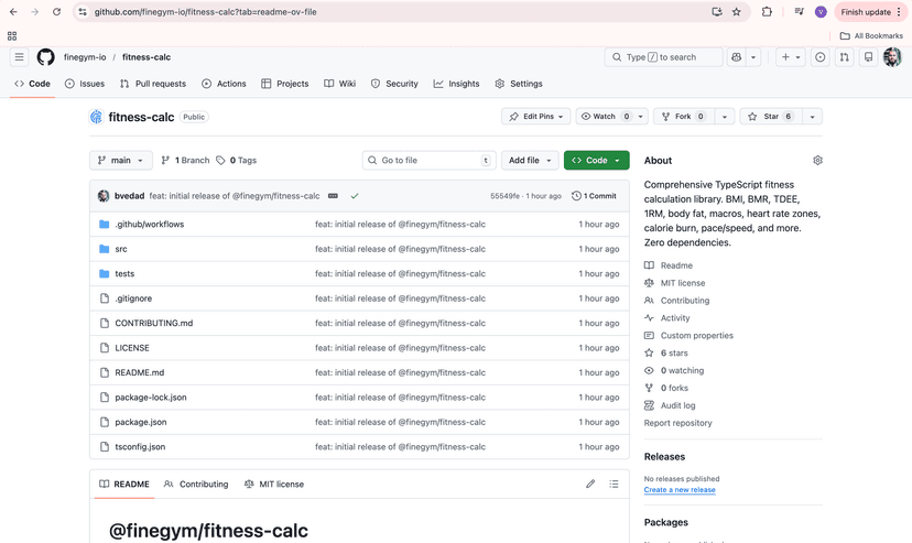Free Open-Source Fitness Calculator Library for Developers and Gym Businesses