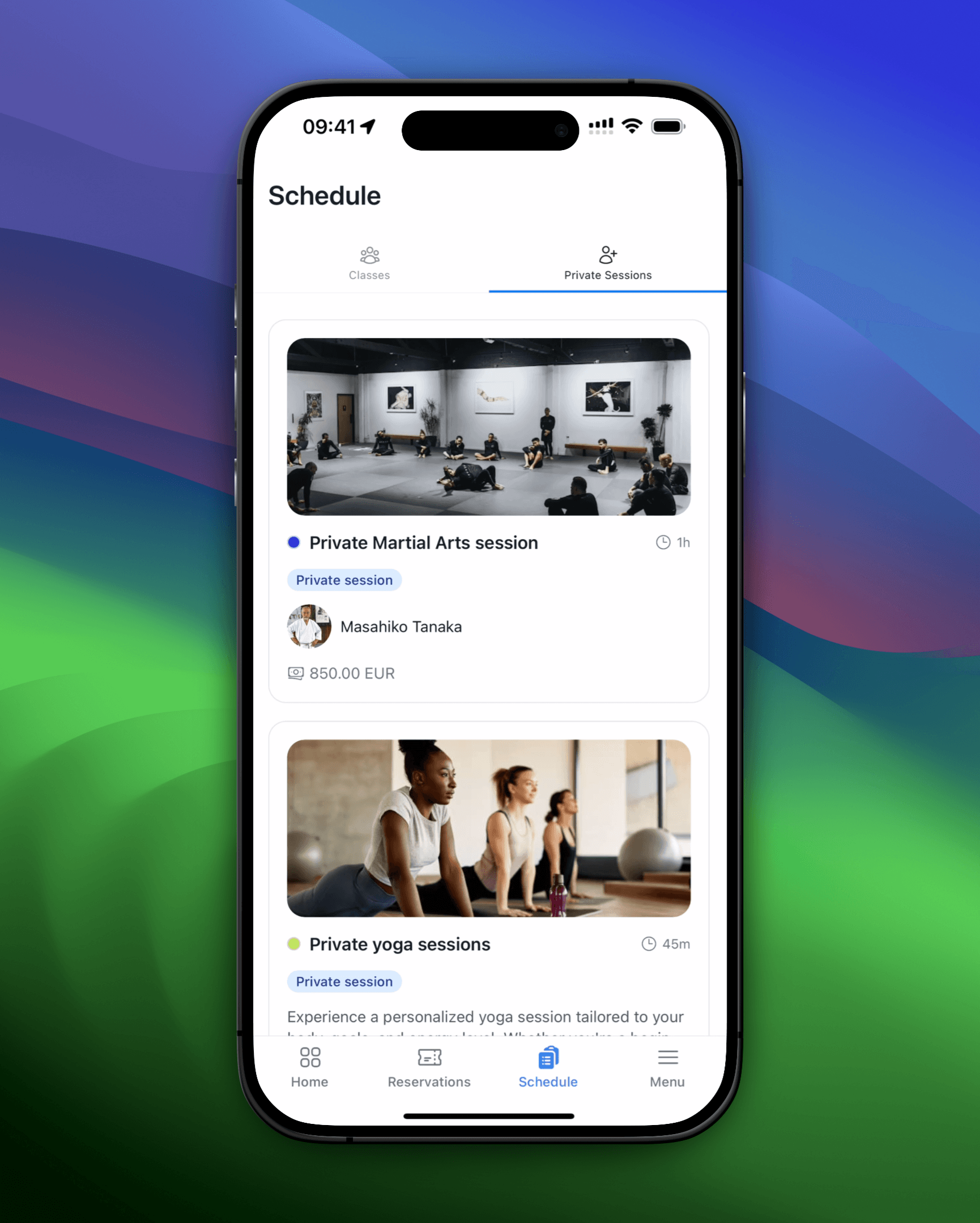 Web screenshot showing appointment list