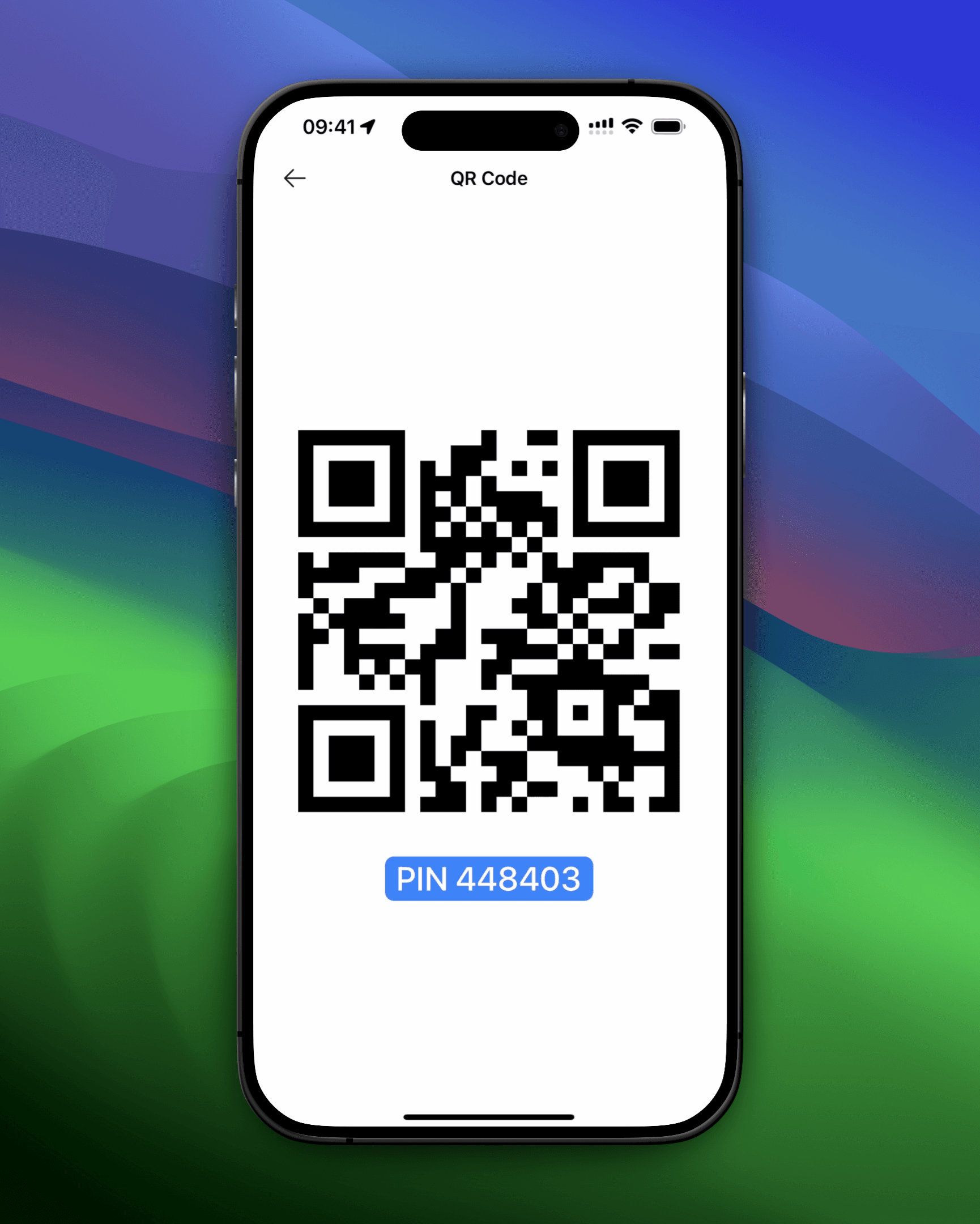 Screenshot showing the qr code on members app for quick check-ins