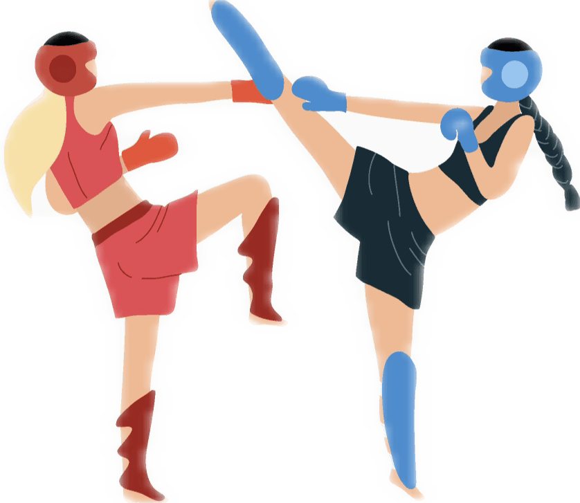 Ilustração de escola de artes marciais