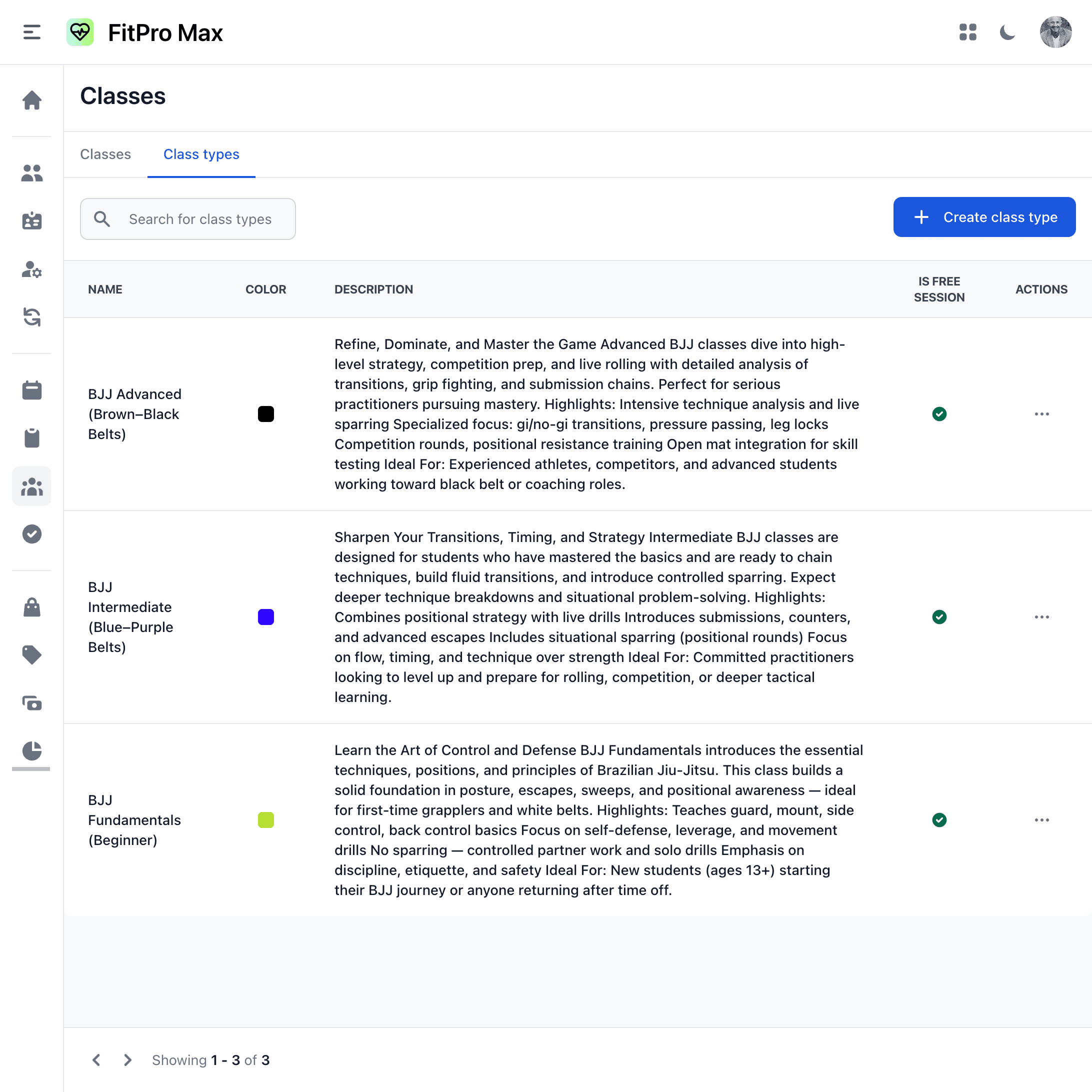 Martial Arts Class Management Screenshot Martial Arts Class Management Screenshot