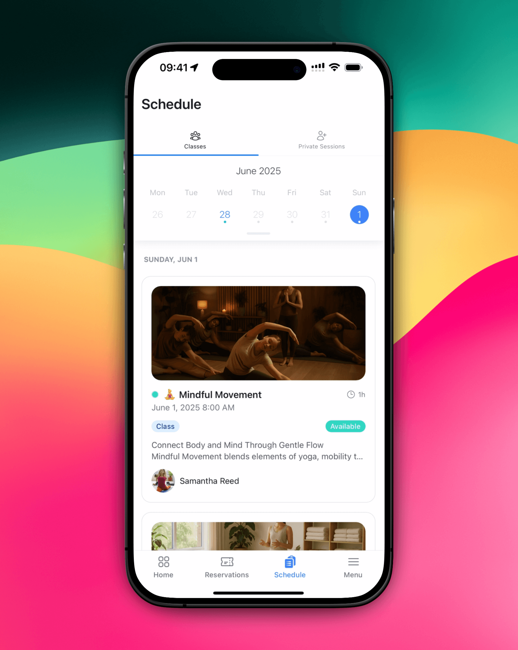 Health Clubs Class Management Screenshot Health Clubs Class Management Screenshot