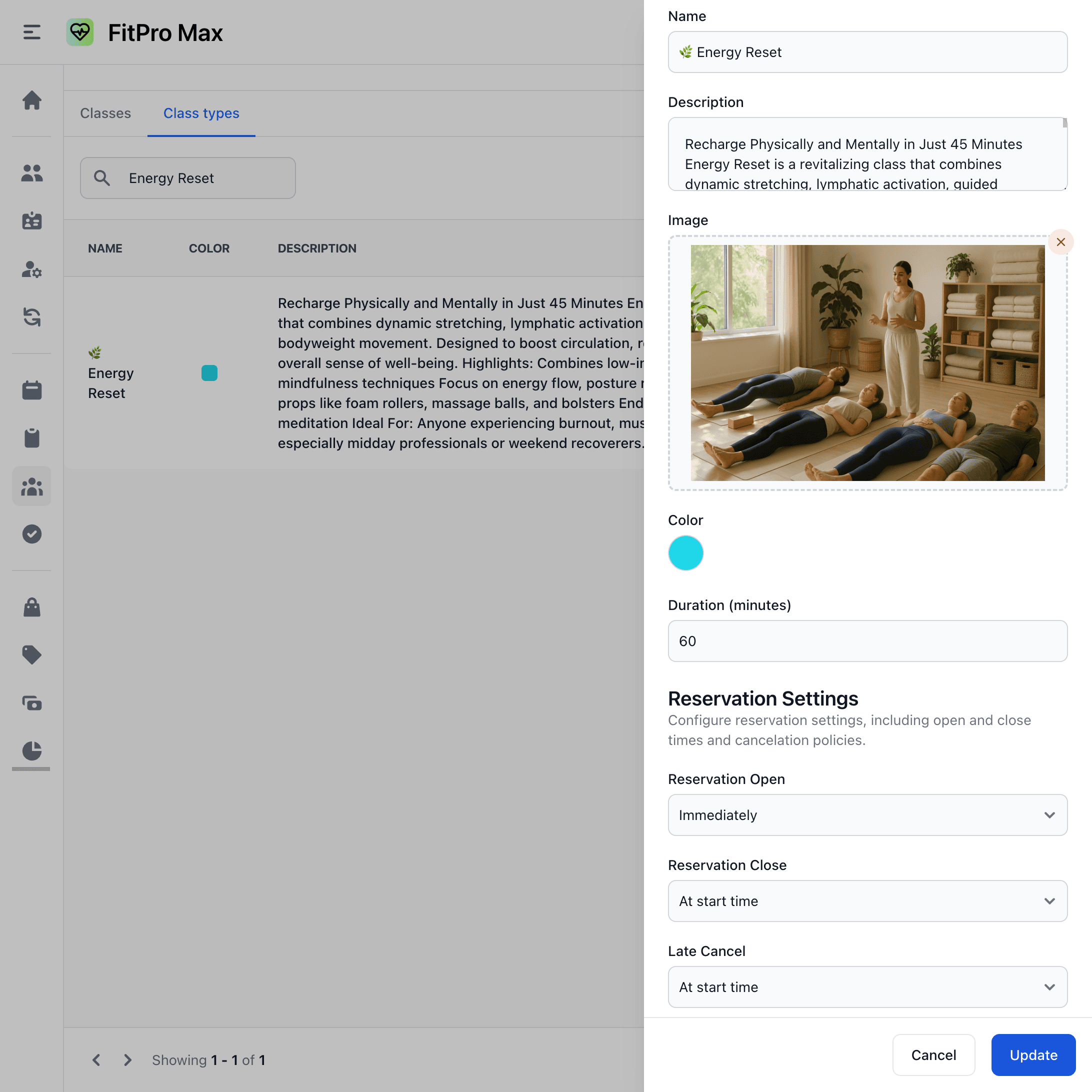 Boutique Fitness Class Management Screenshot Boutique Fitness Class Management Screenshot